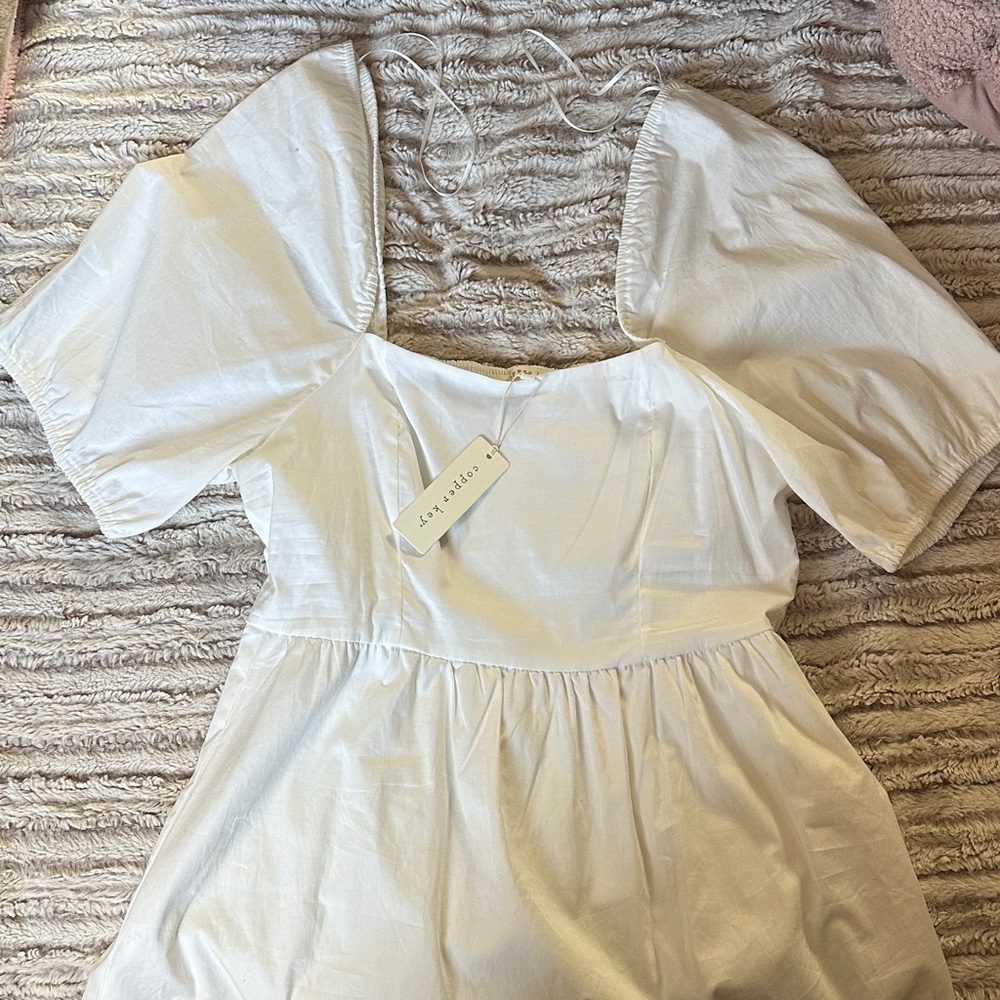 Copper Key Cream Puff Sleeve Blouse